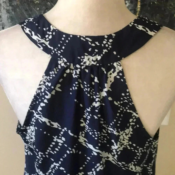XXI Navy Blue and White Racer Back Square Hem Top-Size S/P - Picture 5 of 11